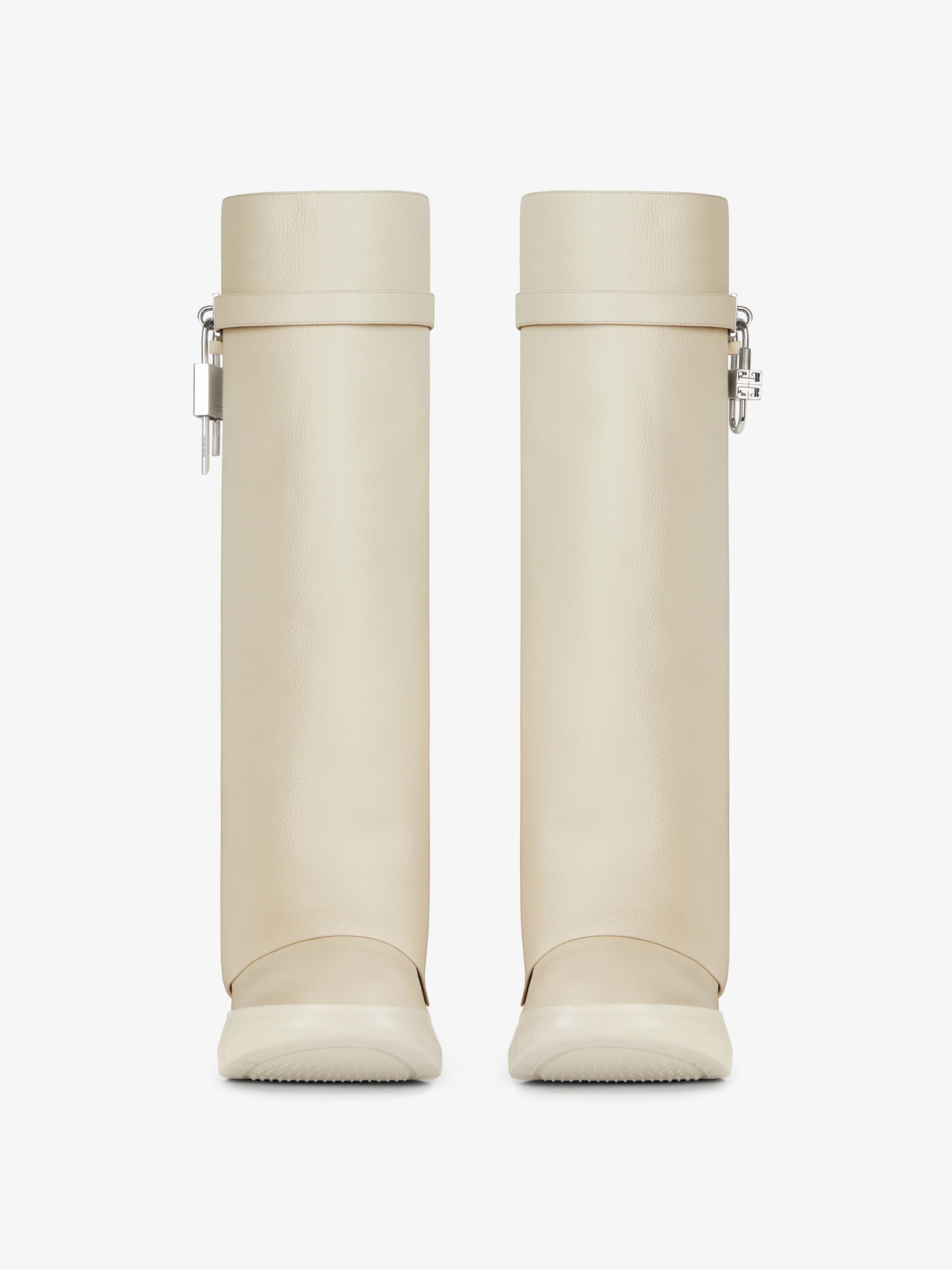 Shark Lock Biker boots in grained leather